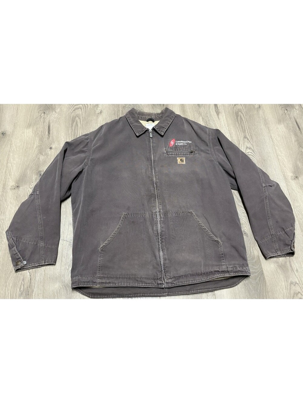 Carhartt Hamilton Work Jacket Mens Sz XL Dark Brown J169 DKB Bomber Embroidered